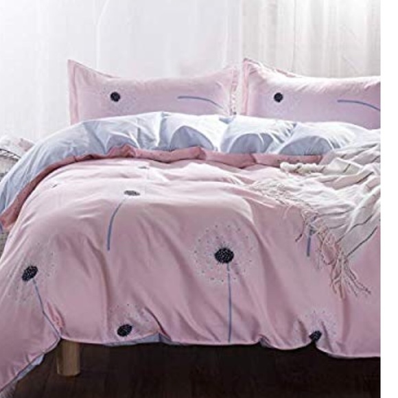 NWT PINK/GrayDUVET COVER SET KING OR QUEEN or TWIN
